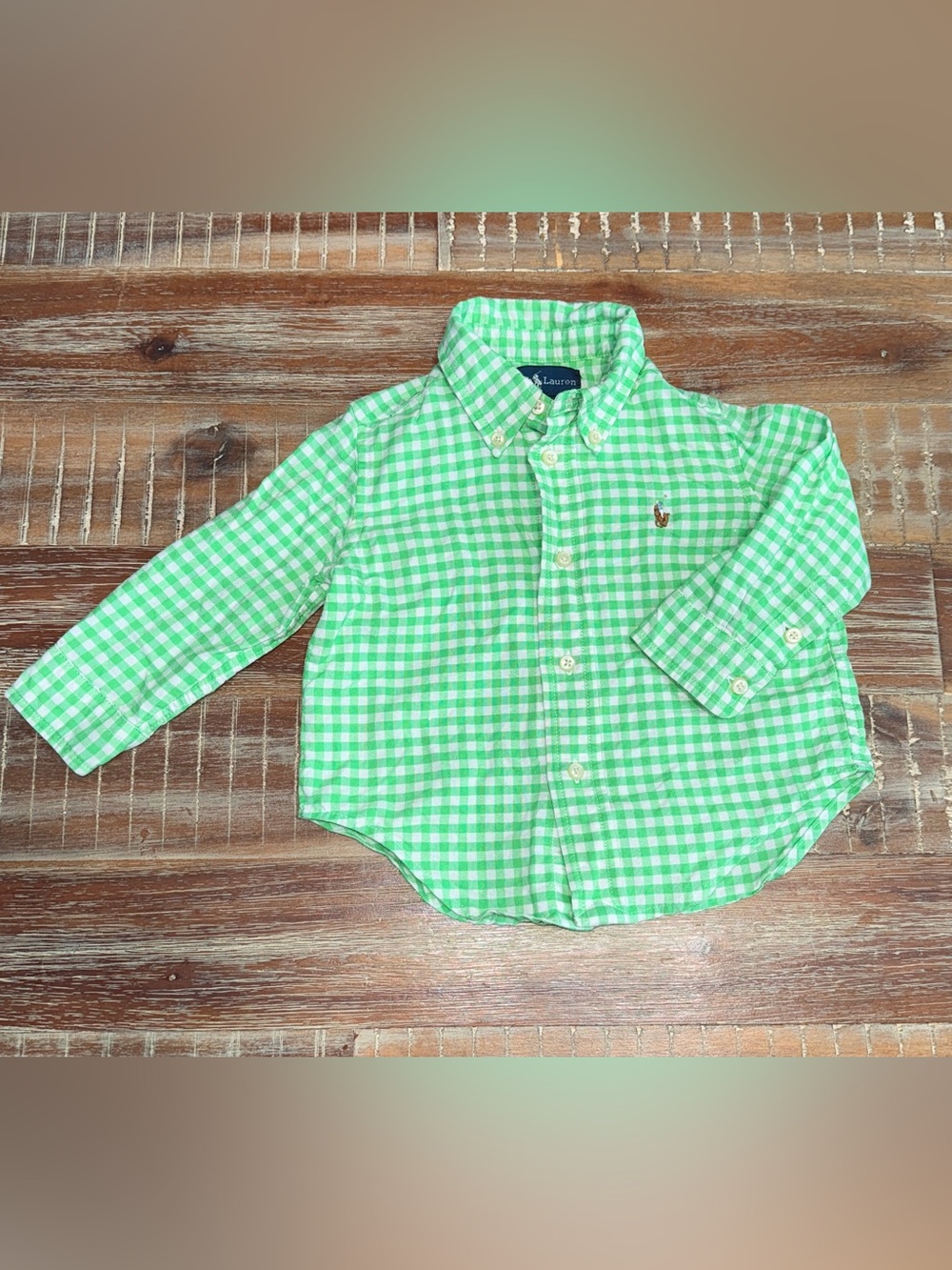 Ralph Lauren baby button down shirt 100% cotton 12 months